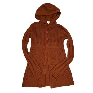 Y2K Ci Sono Hooded Button Front Cardigan Sweater Womens Size L